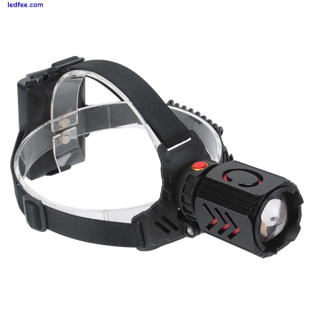 USB Rechargeable Headlight LED Headlamp Head Torch Flashlight Telescopic Zoom UK 0 