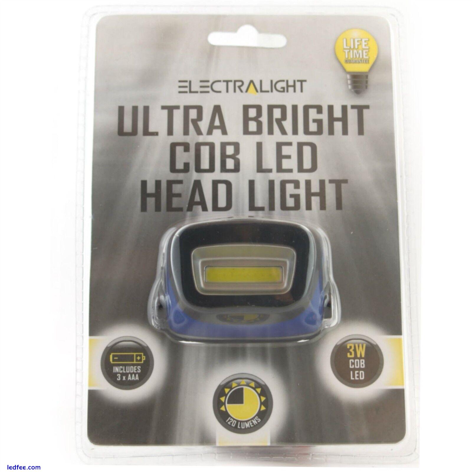 Headlight COB LED Ultra Bright Head Torch Mechanics Camping Fishing Flashlight 3 