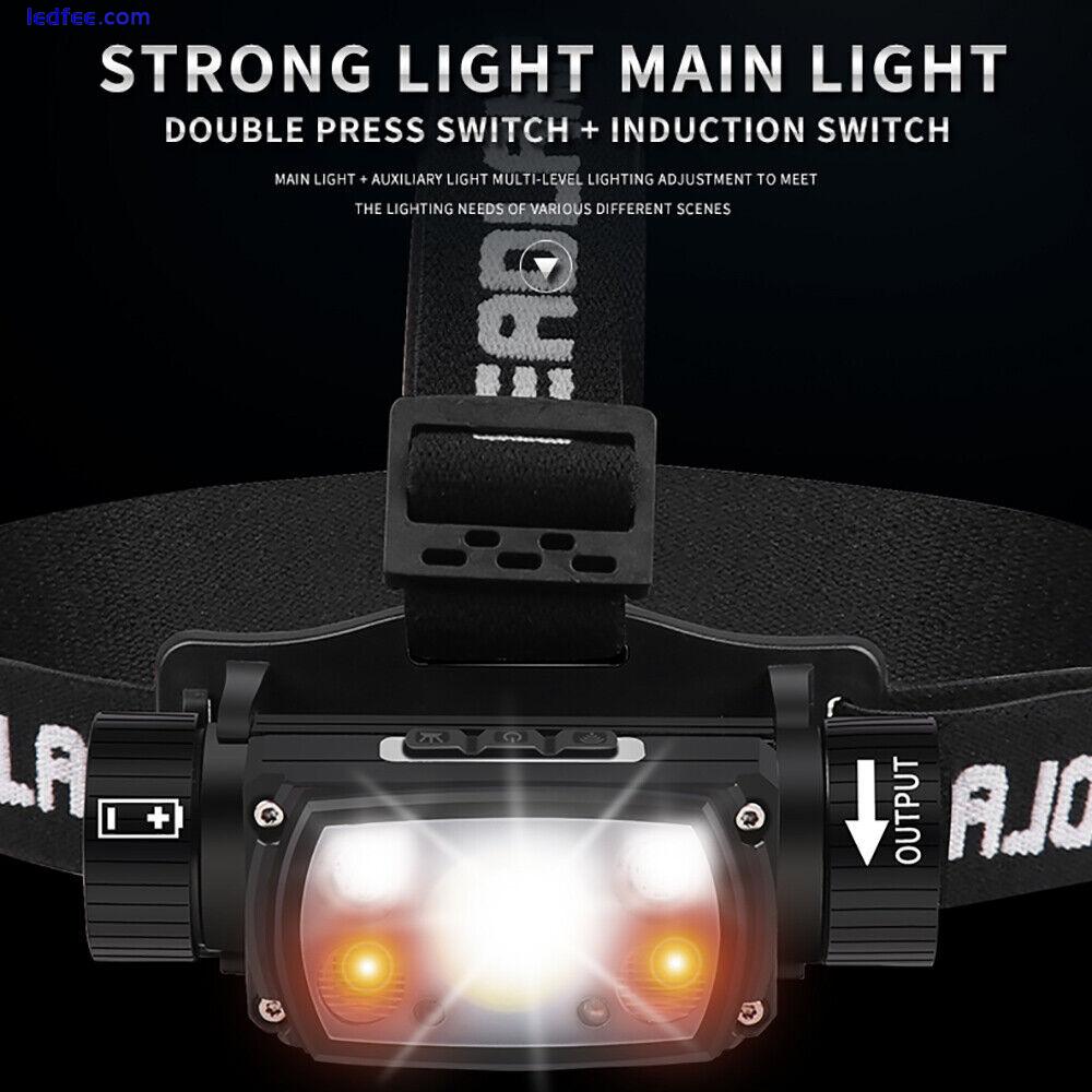 5 LED Headlamp USB Rechargeable Head Light Flashlight Torch Headlight 0 
