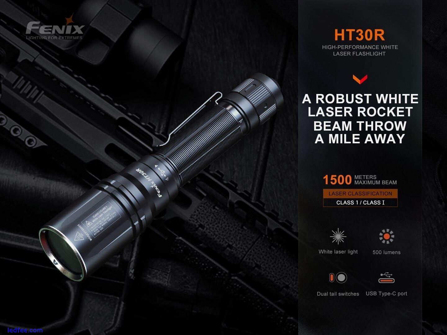 Fenix HT30R White Laser LEP USB-C Rechargeable Tactical Flashlight Torch 0 