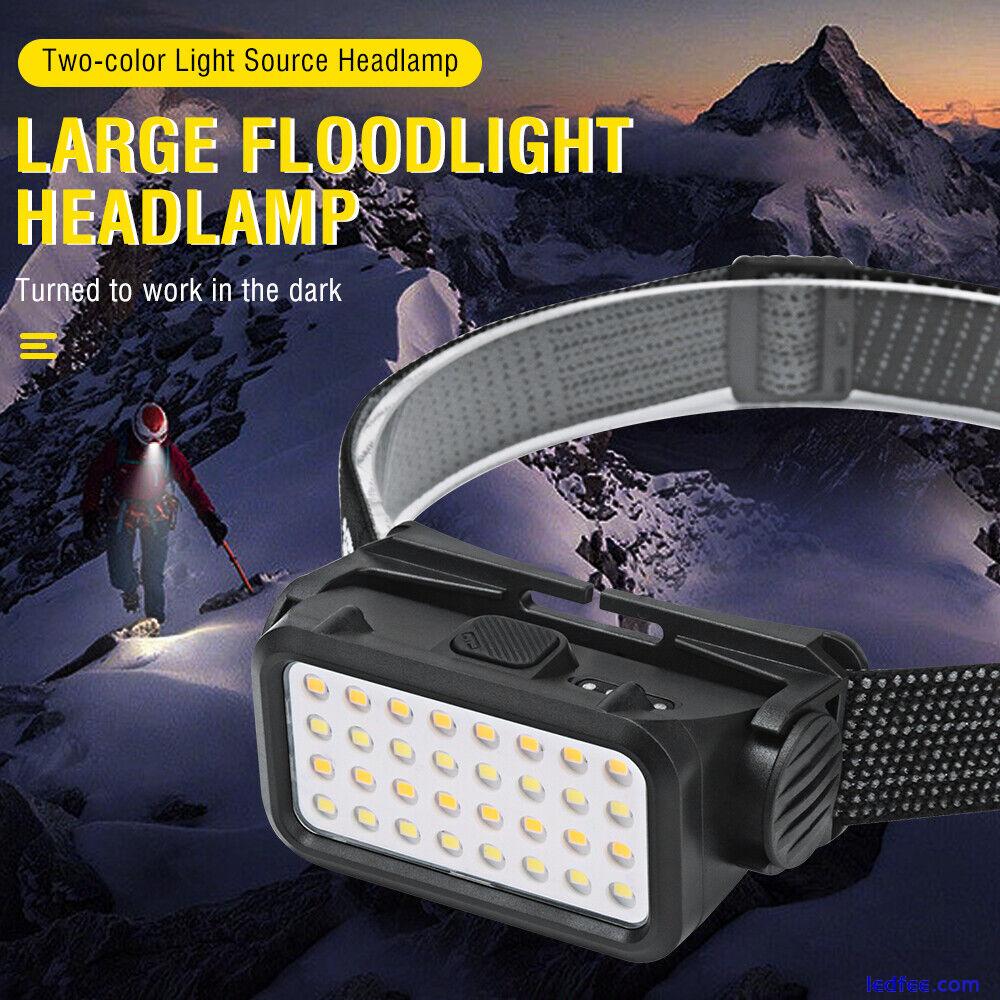 Rechargeable Camping Fishing Headlamp Torch 32LED Warm Light Super Bright Lamp 5 