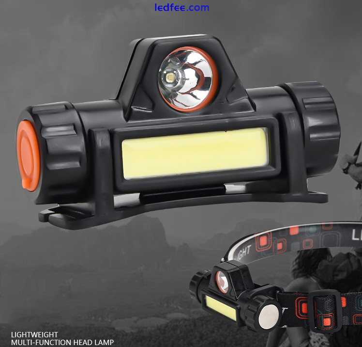 1200mAh LED Headlamp Headlight Head Light Flashlight USB Rechargeable Waterproof 0 