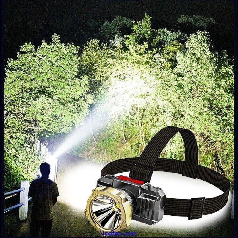 990000LM LED Headlamp Rechargeable Headlight Work Torch Lamps Flashlight Bright 0 