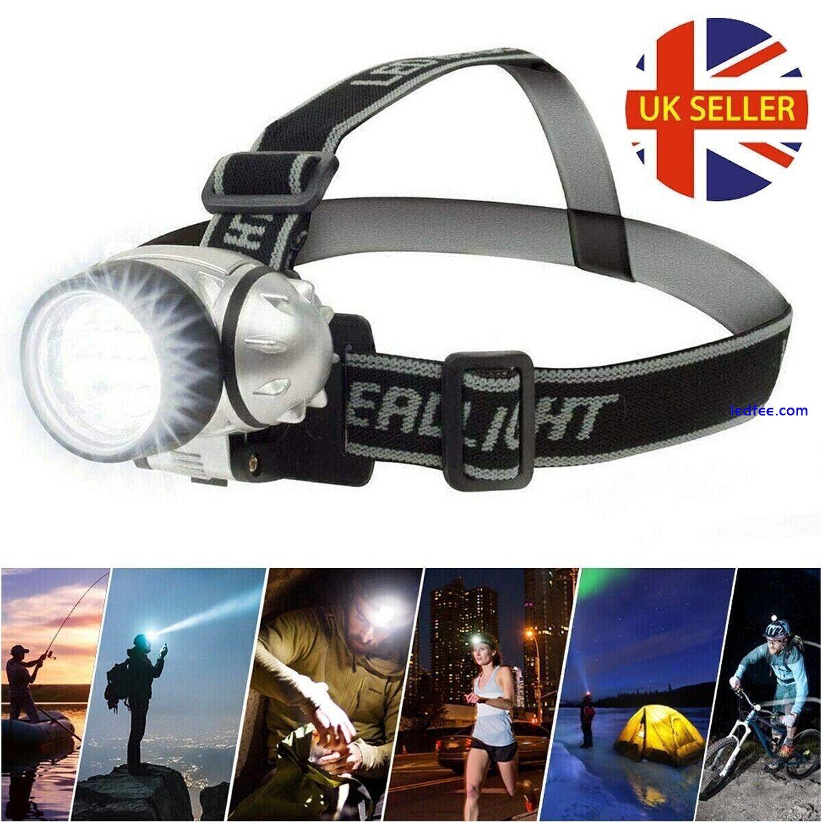 12 LED Head Torch Lamp Light Bright Outdoor Waterproof For Camping Fishing Work 0 