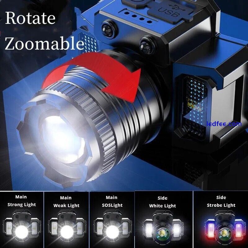 Super Bright LED Headlamp Flashlight USB Rechargeable Headlight Waterproof Lamp 1 