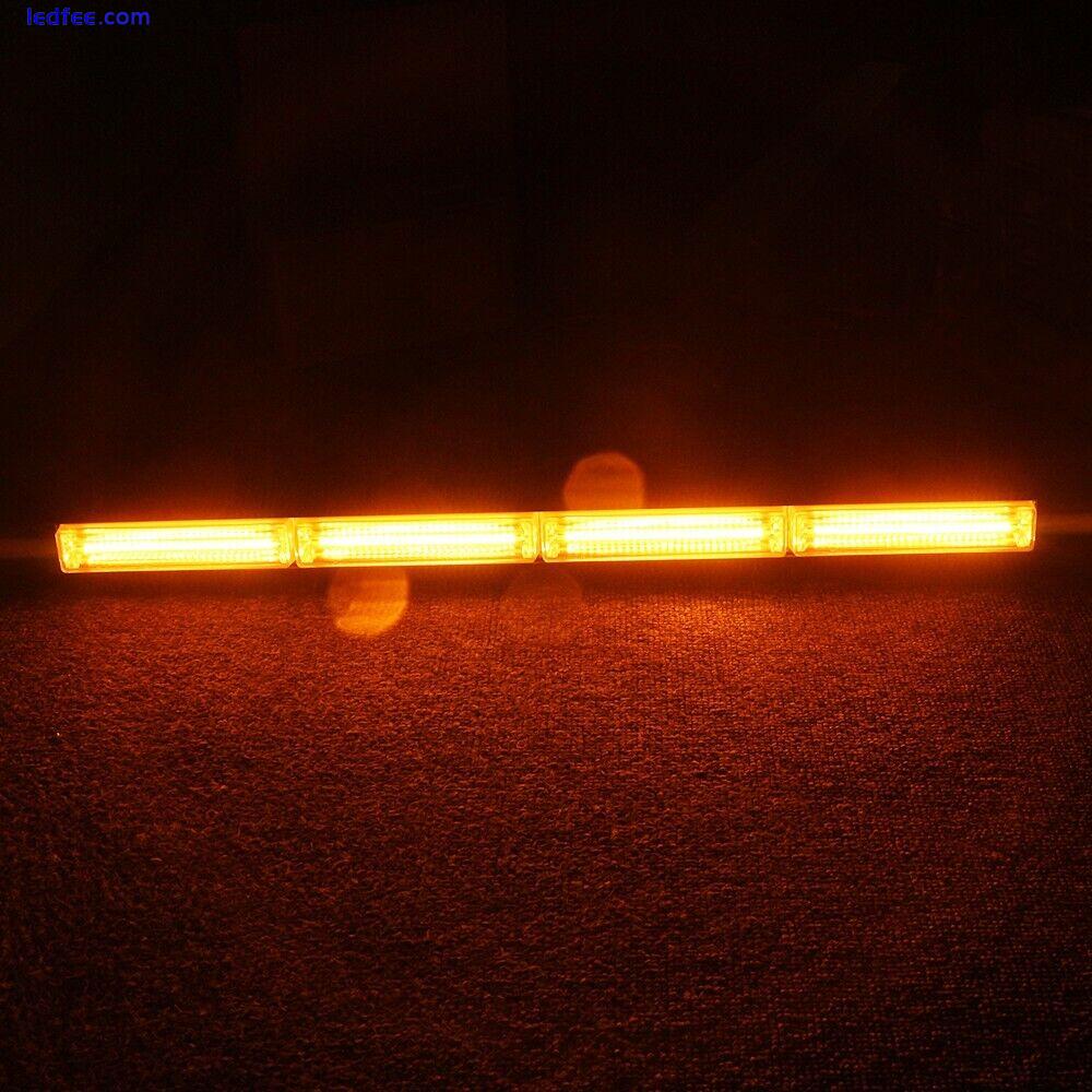 23'' 72W Cob Led Emergency Warning Hazard Flash Strobe Beacon Light Bar Amber 2 