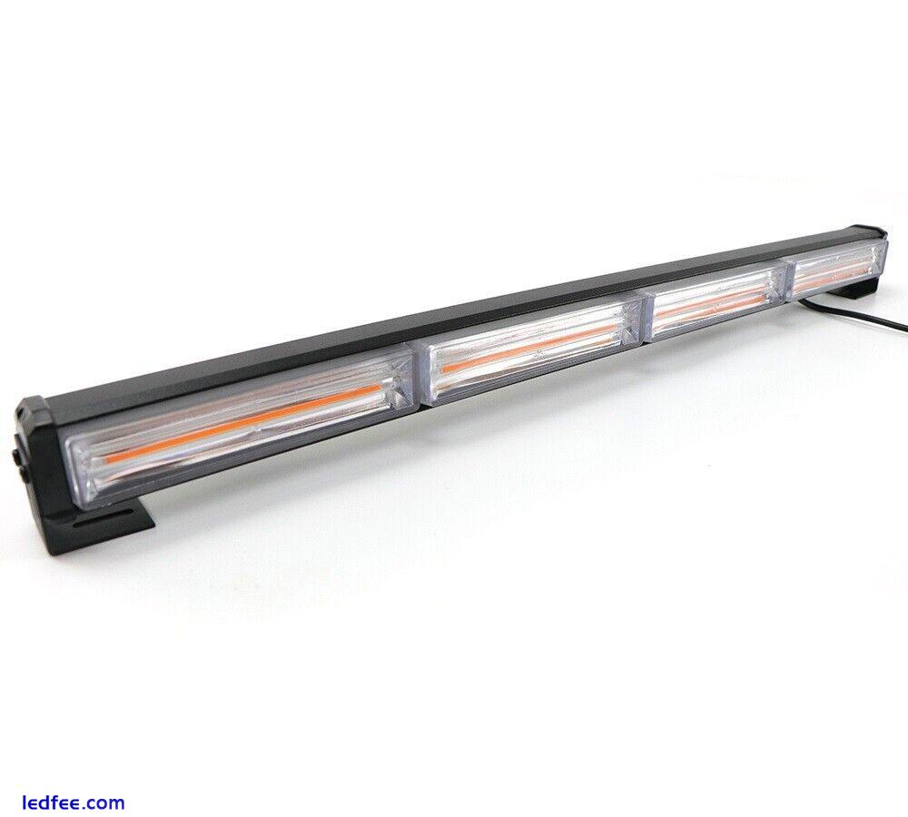 23'' 72W Cob Led Emergency Warning Hazard Flash Strobe Beacon Light Bar Amber 5 