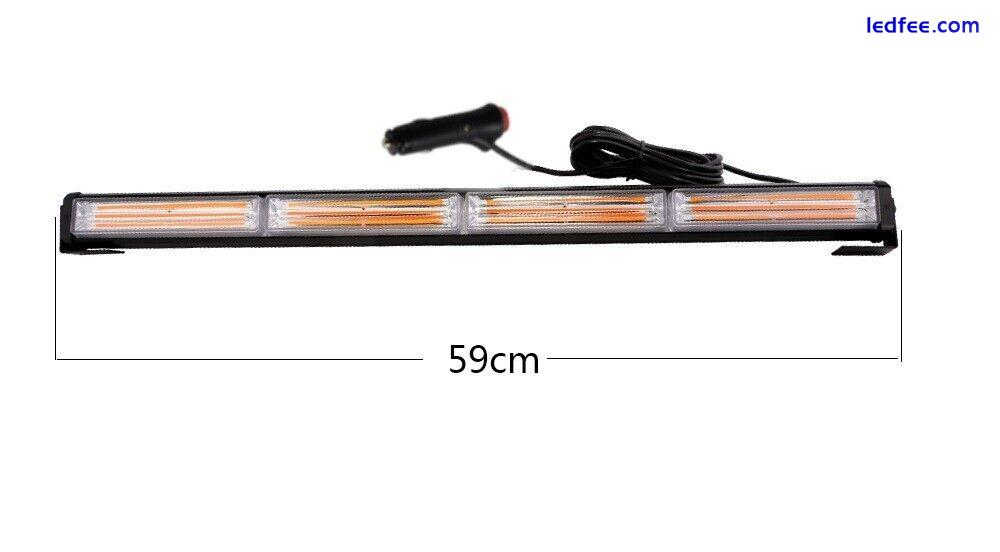 23'' 72W Cob Led Emergency Warning Hazard Flash Strobe Beacon Light Bar Amber 1 