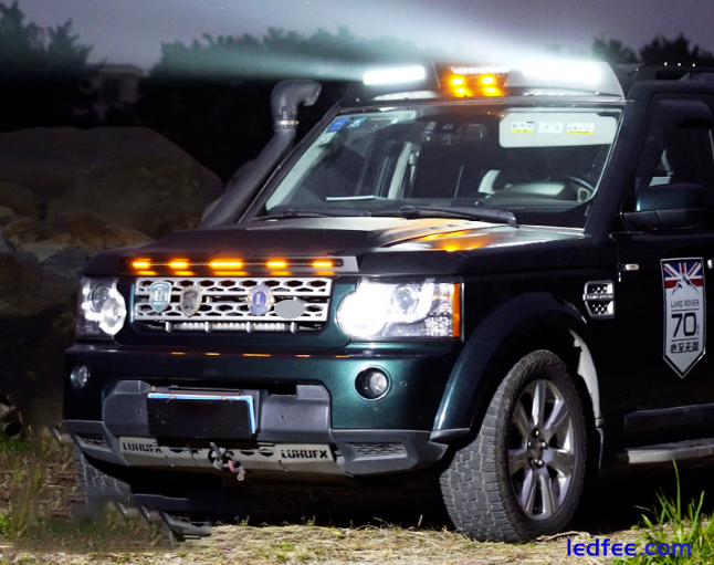 Roof Top Light Bar LED DRL Black Lamp Fits Land Rover LR3 Discovery 3 2003-2009 1 