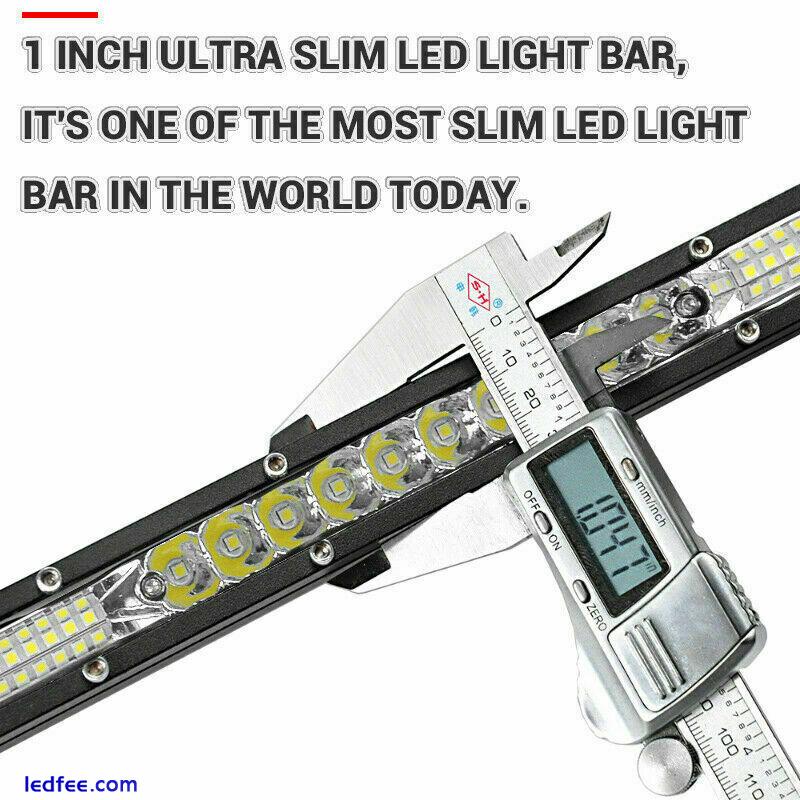 Slim 10inch LED Light Bar Spot Flood Combo Work SUV Boat Offroad Driving ATV 4WD 4 