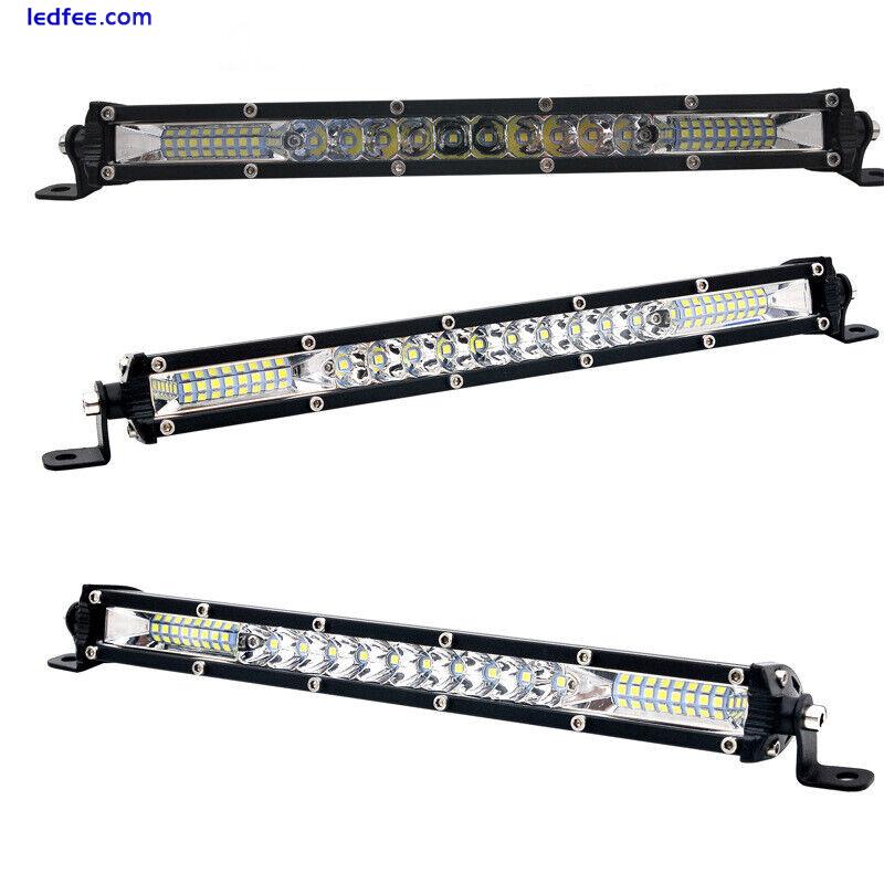 Slim 10inch LED Light Bar Spot Flood Combo Work SUV Boat Offroad Driving ATV 4WD 0 