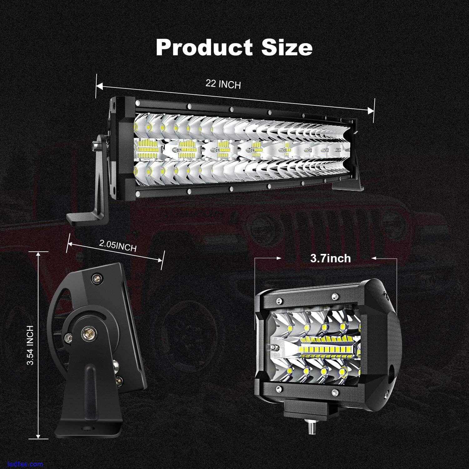 22"  LED Light Bar Bumper Combo Work Pods Offroad 4WD Driving Lamp 20/24+Wire 0 