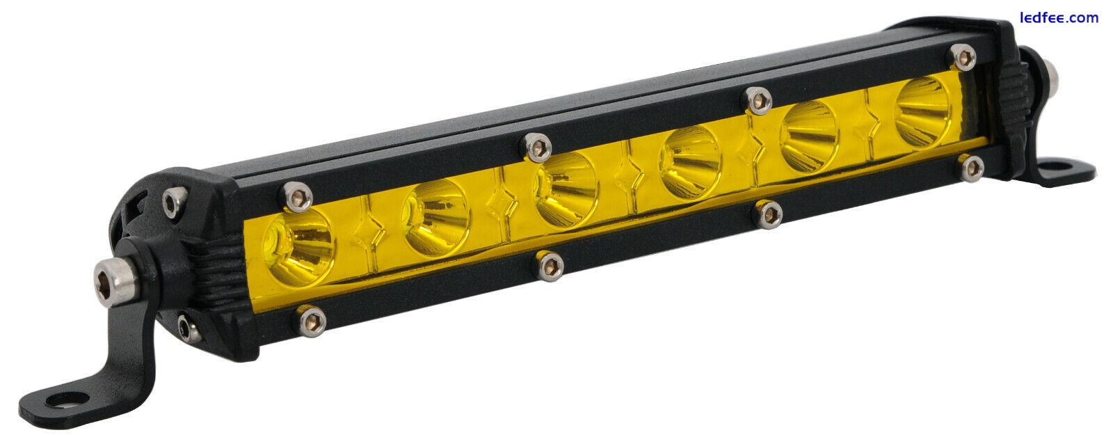 7"inch Yellow Spot Slim LED Work Light Bar Single Row Car SUV Truck Offroad Lamp 2 