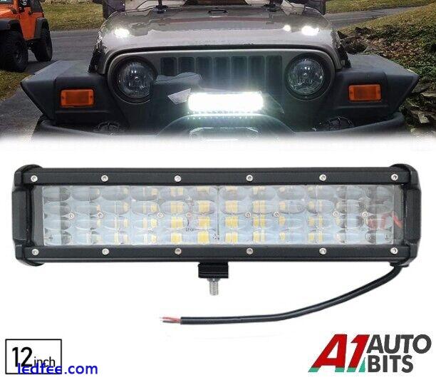 12" Inch Led Light Bar 108w 4 Row Spot Pods Work Fog Driving Lamp X2 12V 24V 0 