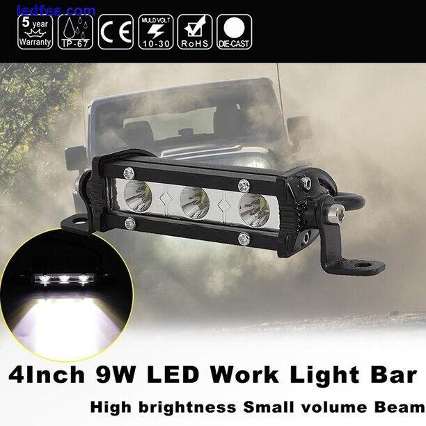 4 Inch 9W LED Slim Work Light Bar Spot Off-Road Driving SUV 4x4 Bullbar 12v 24v 1 