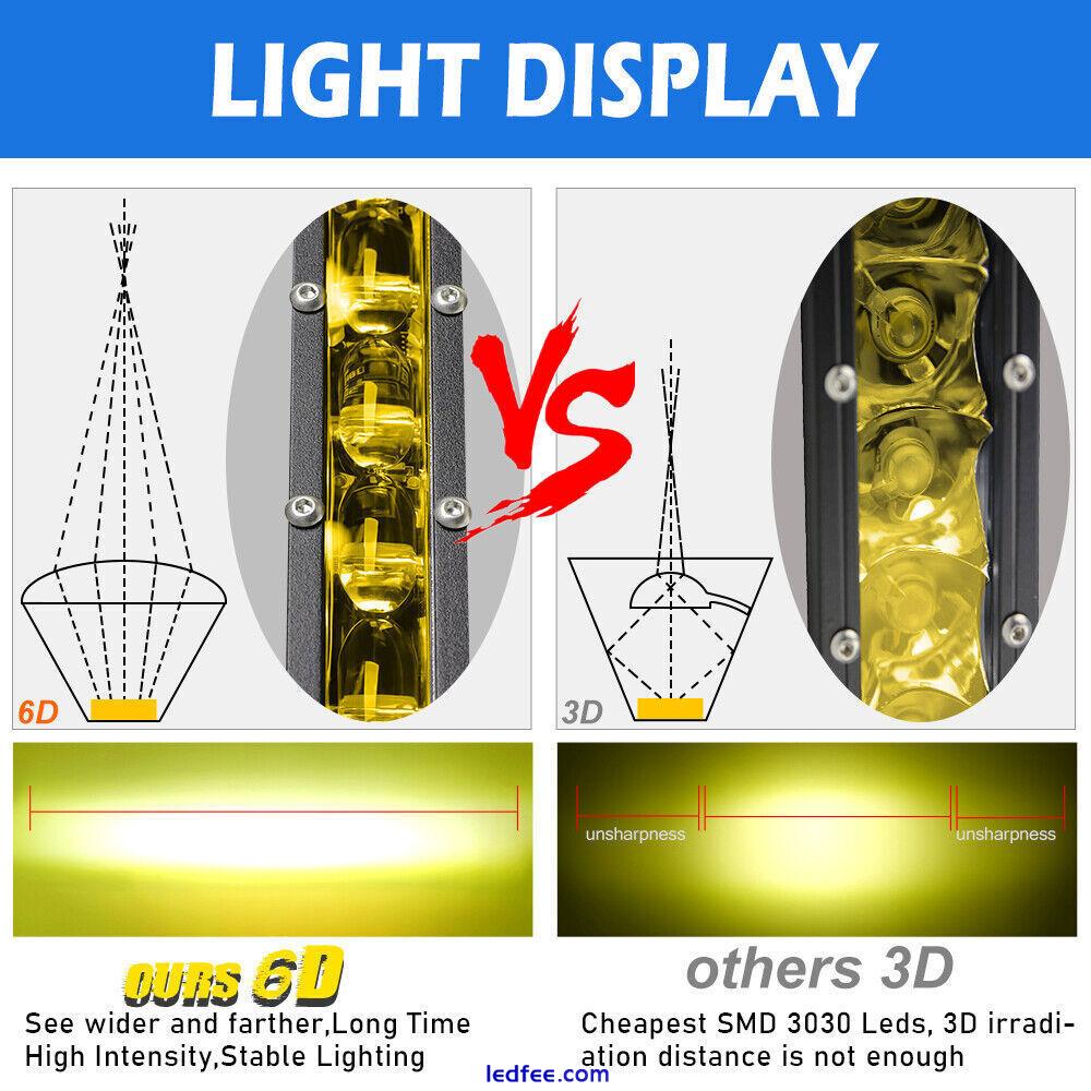 7'' LED Cube Pods Work Light Bar Spot Driving Fog Amber Lamp Offroad SUV Driving 2 