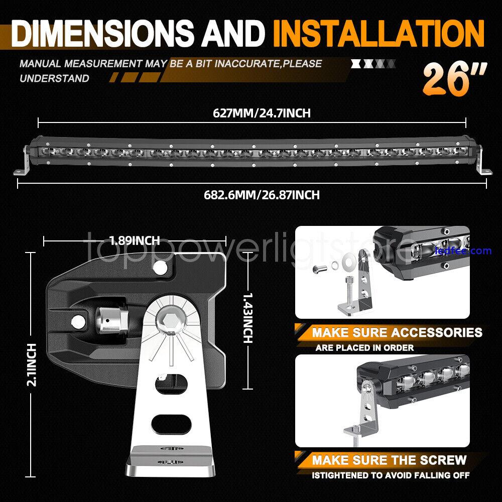 Ultra Slim 20inch Curved Driving LED Light Bar Spot Flood 4WD 4X4 Truck Offroad 0 