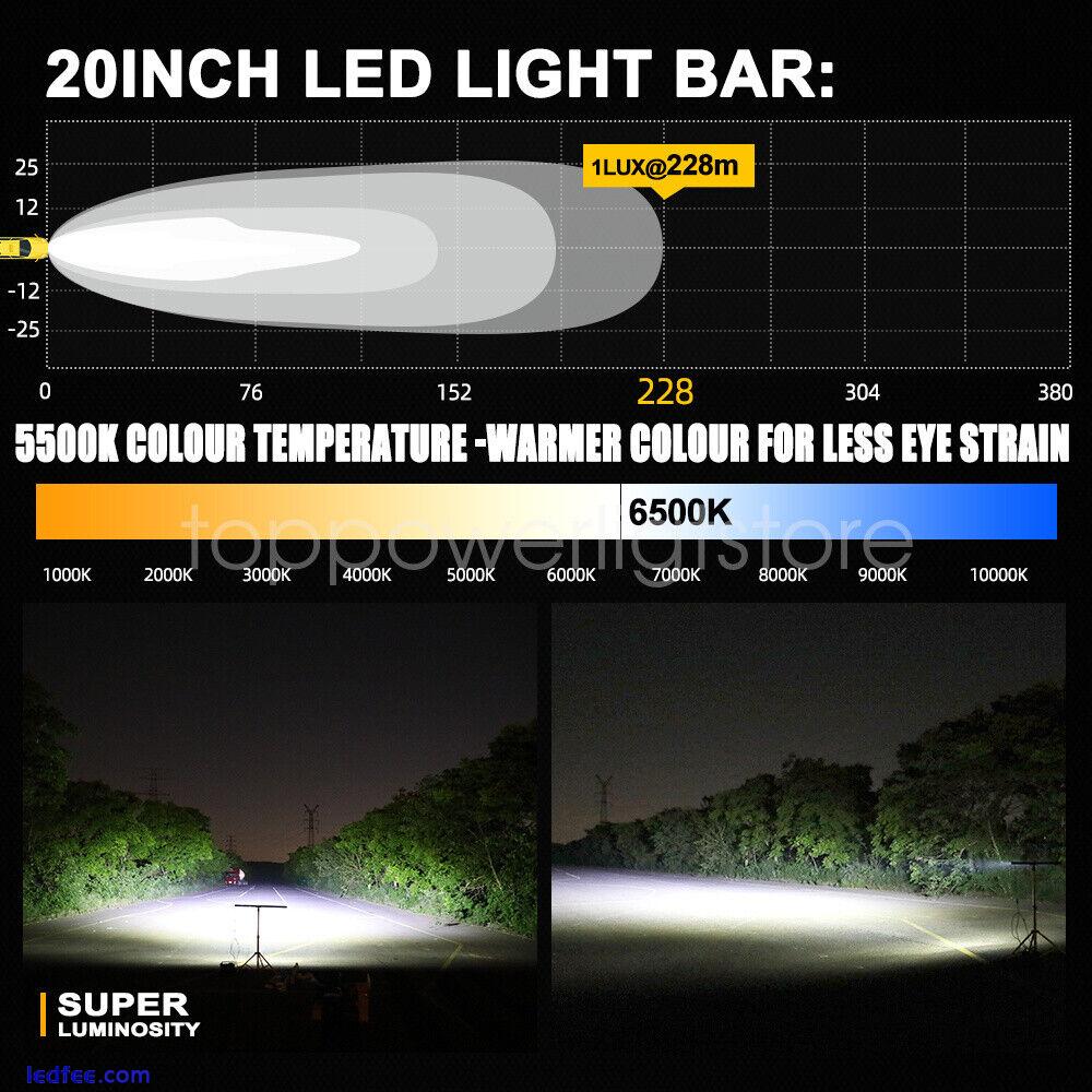 Ultra Slim 20inch Curved Driving LED Light Bar Spot Flood 4WD 4X4 Truck Offroad 3 