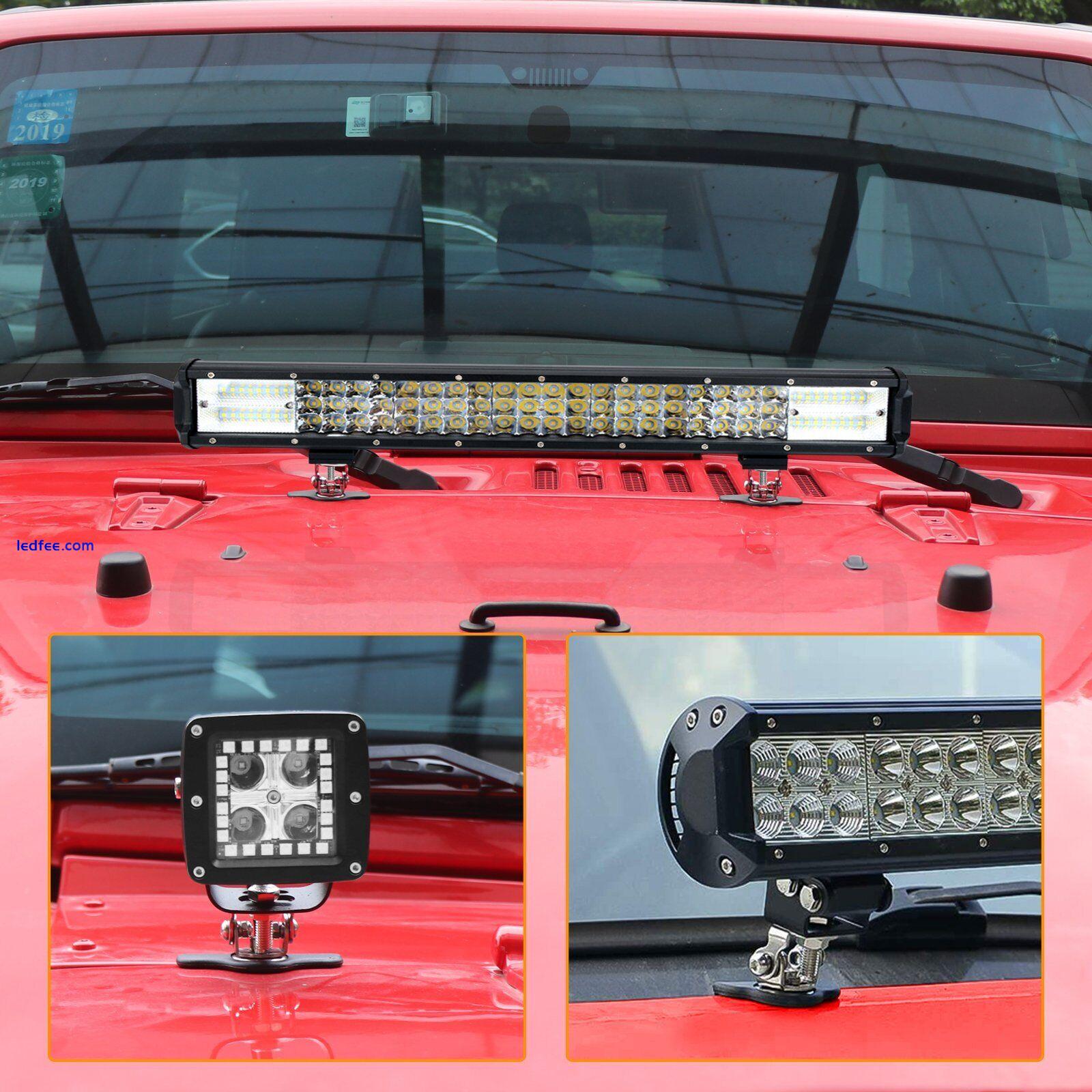 2 Pcs Universal Car A-Pillar Hood LED Work Light Bar Mount Bracket Clamp Holder 0 