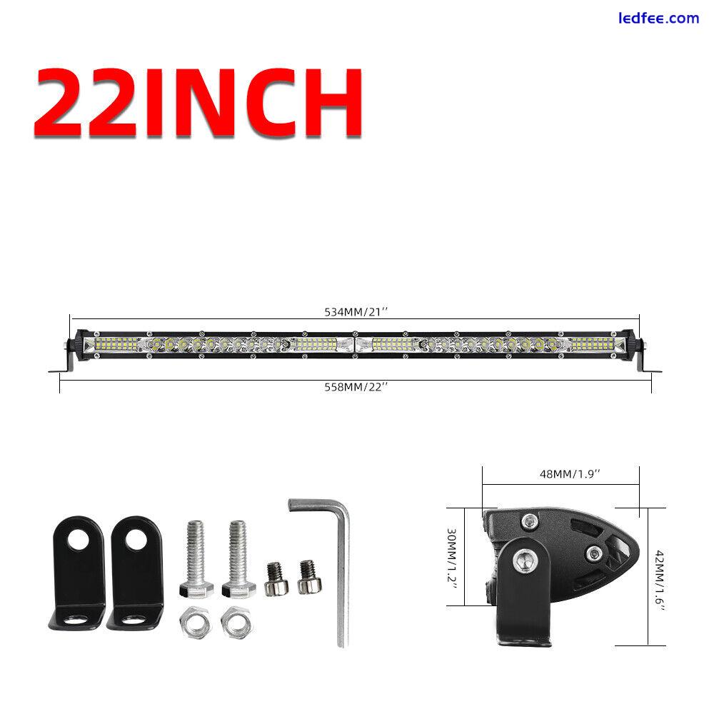 22inch LED Light Bar Spot Flood Combo for Truck SUV ATV Jeep Offroad Driving 0 