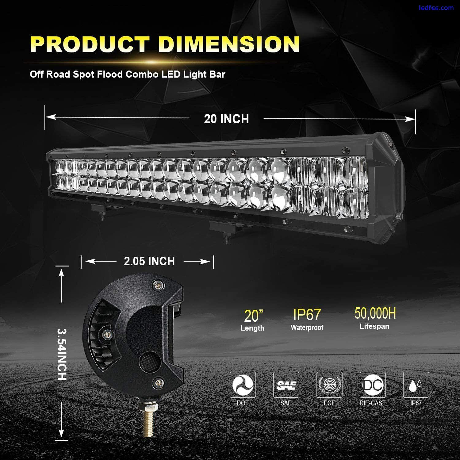 20 Inch 126W 5D Led Light Bar+4X 4Inch 60W Led Cube Pods W/Wiring for Ford F150 1 