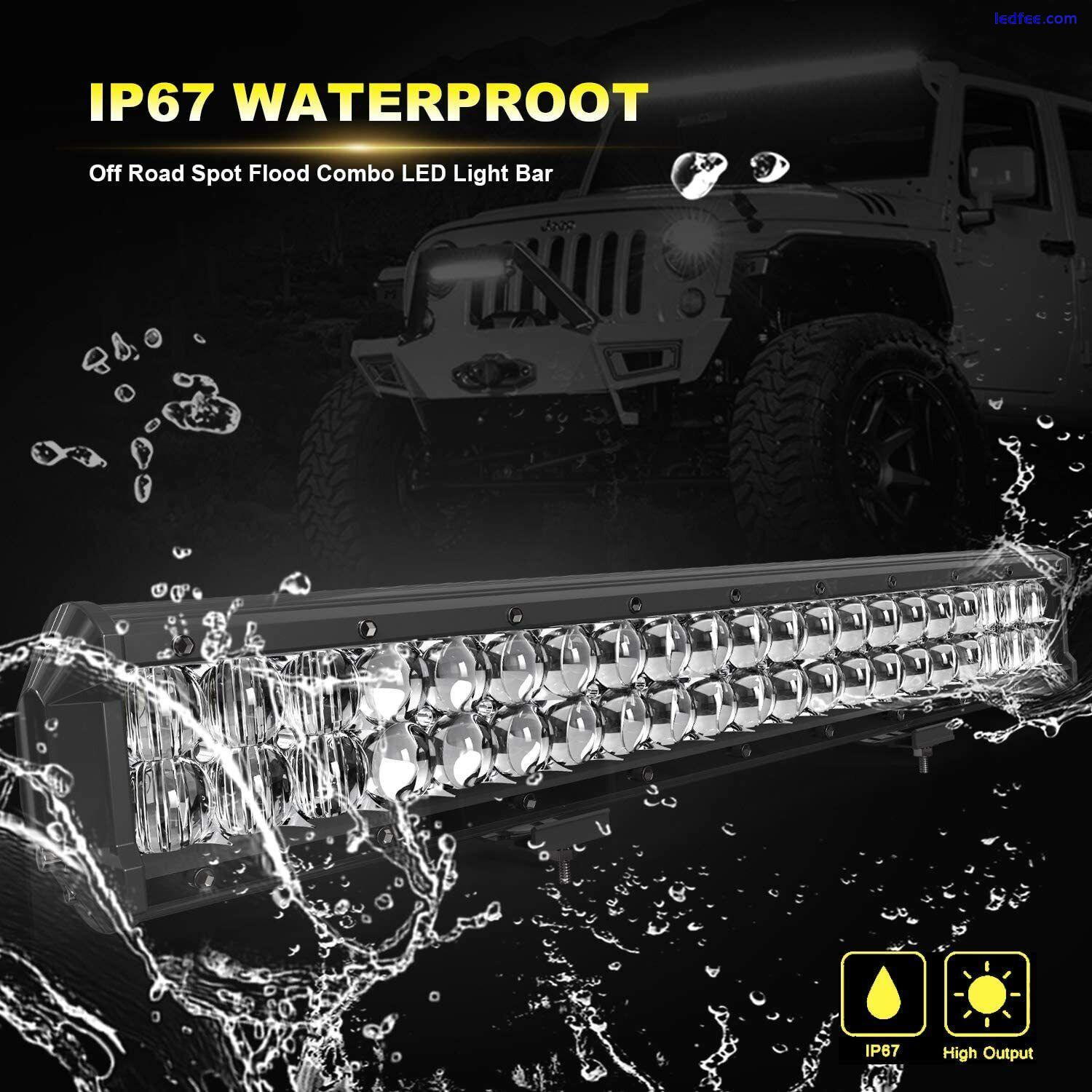 20 Inch 126W 5D Led Light Bar+4X 4Inch 60W Led Cube Pods W/Wiring for Ford F150 2 