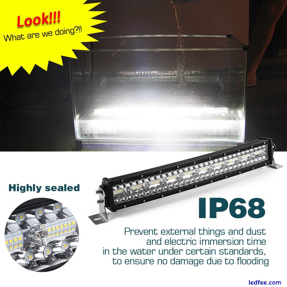 52inch Led Light Bar 4800W Combo Work Driving For Off-road SUV 4WD Boat +Wiring 1 