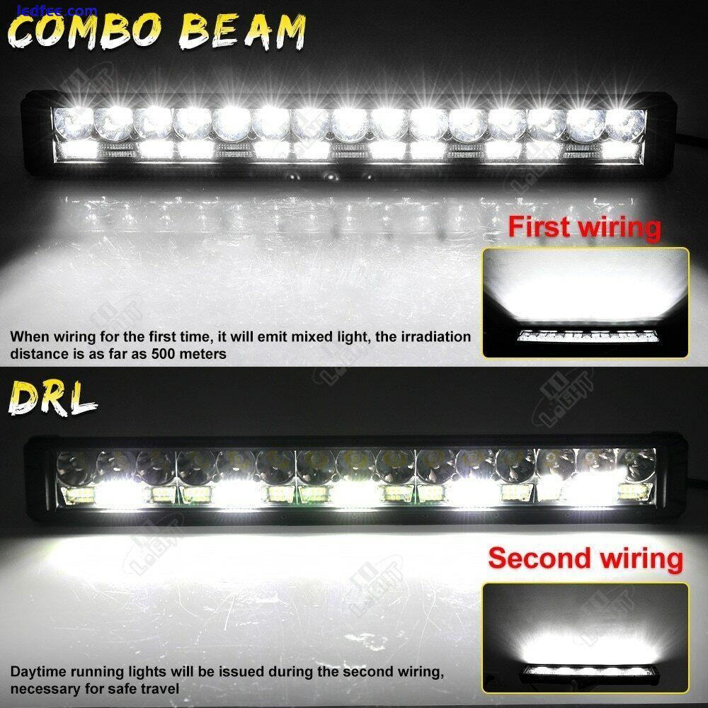 10/14/22/32/42/52" Led Light Bar Combo DRL For 4x4 Offroad ATV Truck Work Light 3 