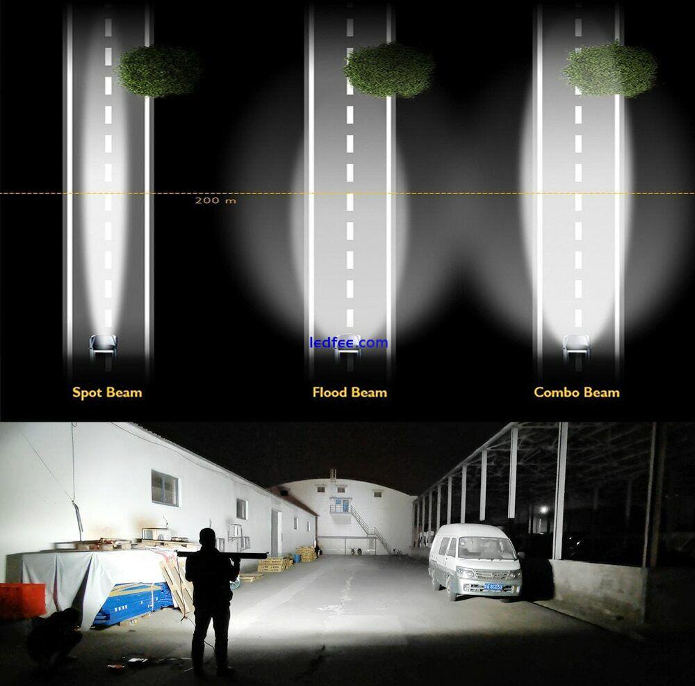10/14/22/32/42/52" Led Light Bar Combo DRL For 4x4 Offroad ATV Truck Work Light 5 