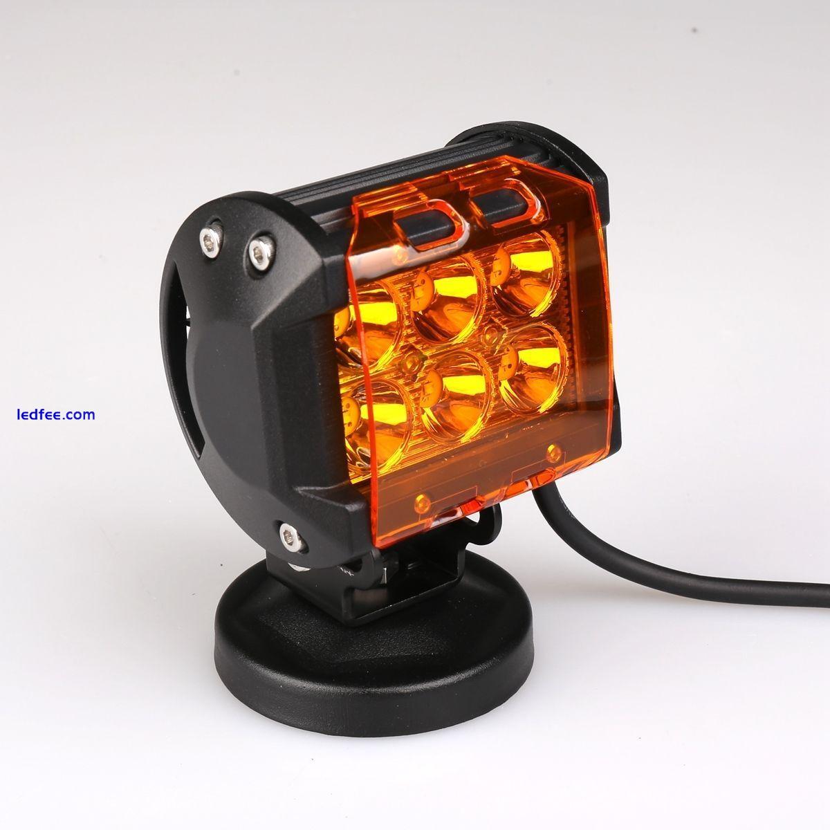 2x Amber LED Work Light Bar Protective Cover for 4'' inch 18W Fog ATV OffRoad 4 