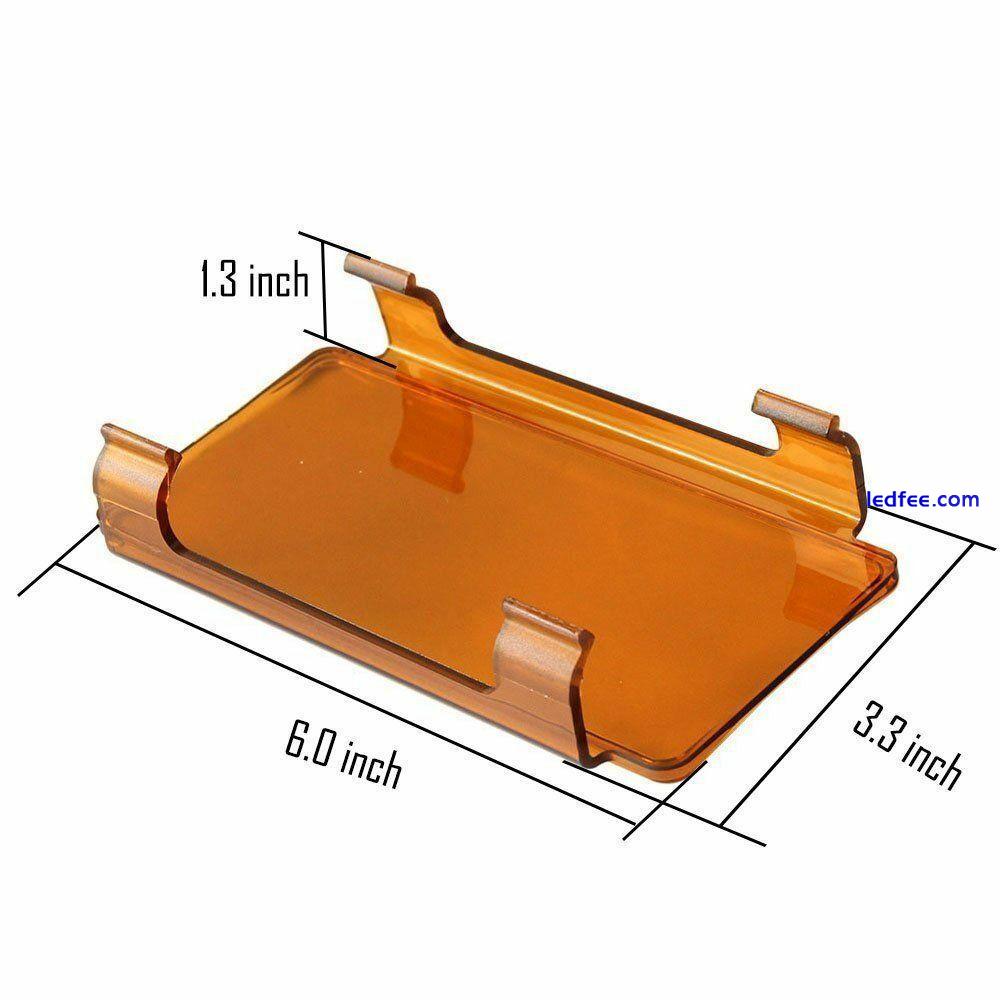 6" inch Amber Cover For 7" 12" 18" 24" 30" 36" 42" 50" 52" 54 LED Work Light Bar 0 