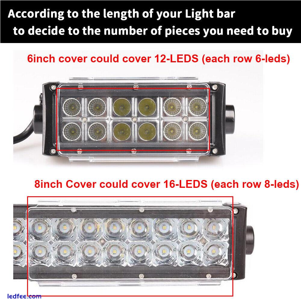 Led Work Light Bar Lens Cover  6" 8" For 12" 14" 20" 22" 32" 42" 50" 52" 54" Bar 1 