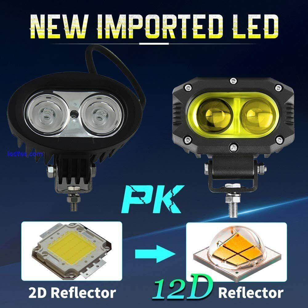 4"inch Yellow LED Work Light Bar 4WD Offroad SPOT Pods Fog ATV SUV Driving Lamp 3 