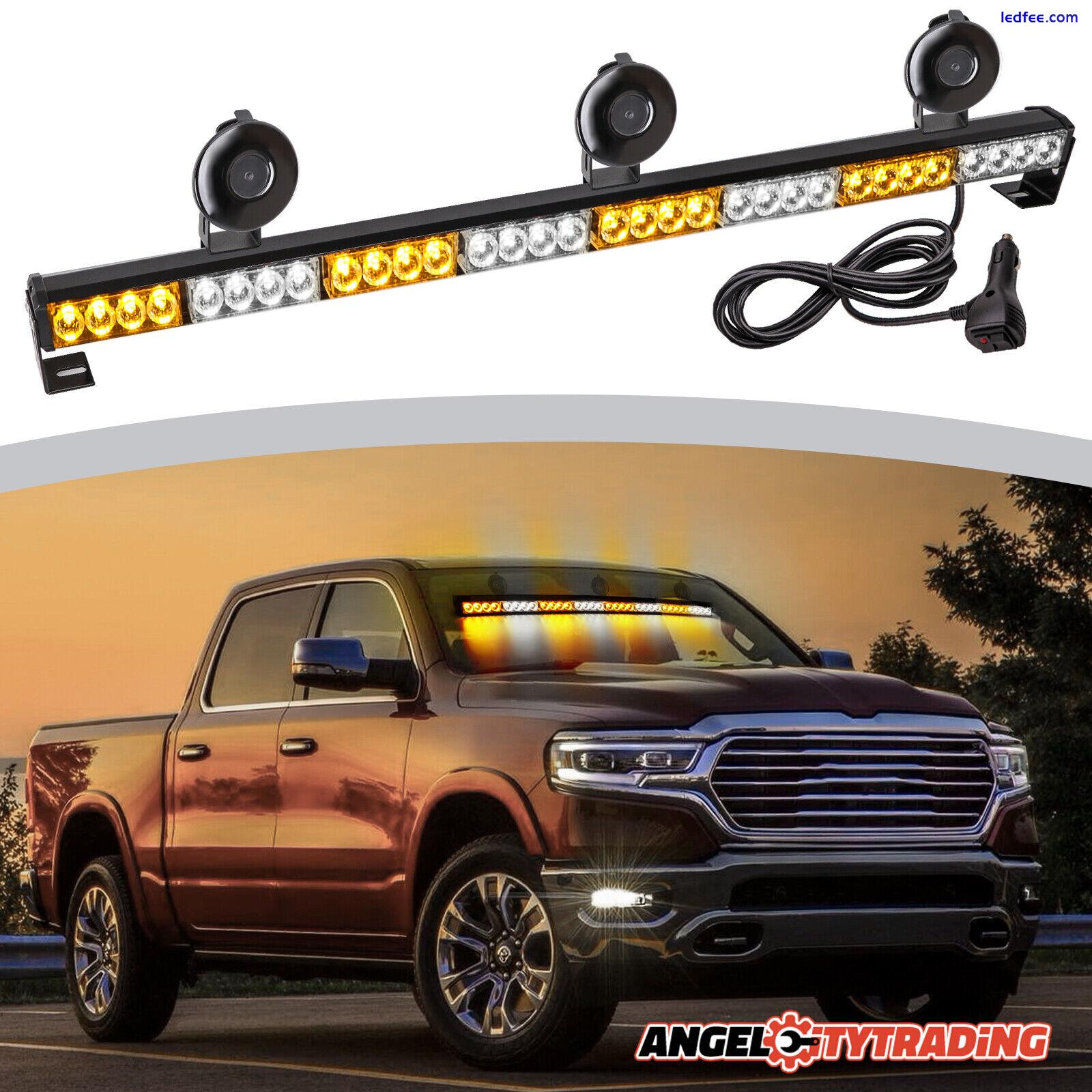 LED Emergency Strobe Light Bar Hazard Flashing Warning Traffic Advisor Amber Kit 0 