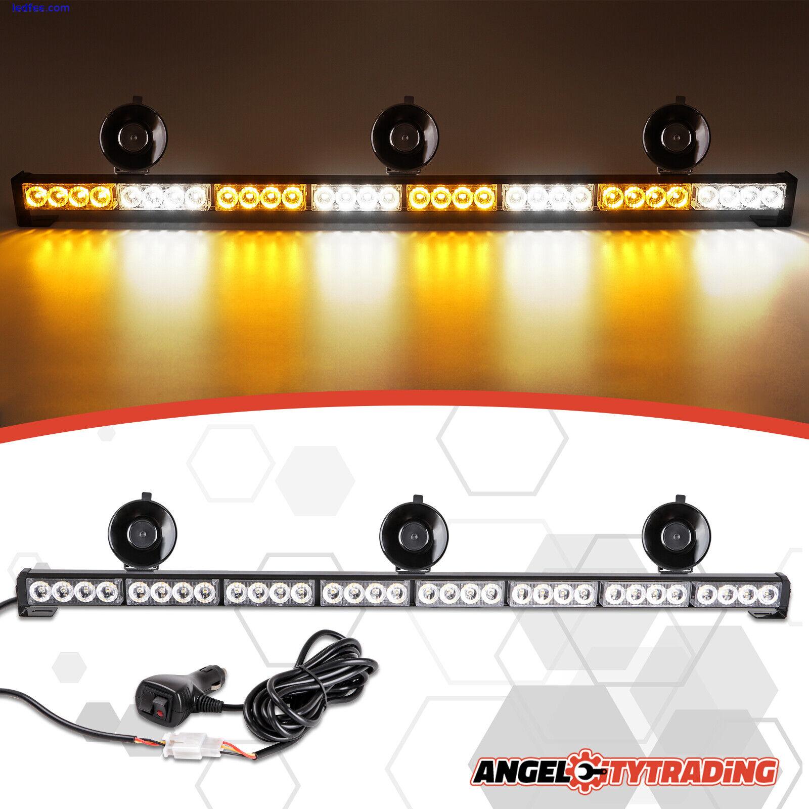 LED Emergency Strobe Light Bar Hazard Flashing Warning Traffic Advisor Amber Kit 1 