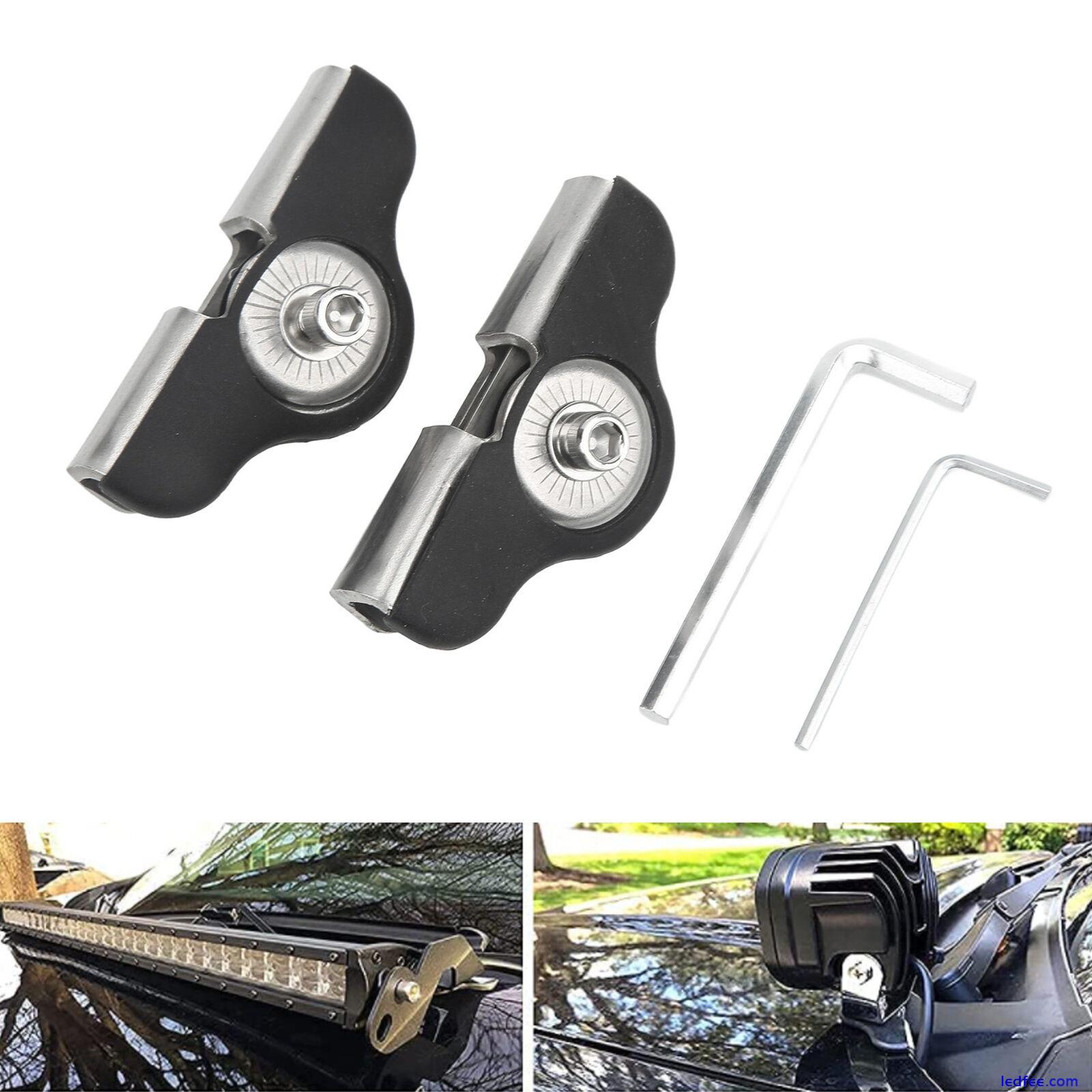 ⊹2PCS Work Light Bar Mounting Brackets Universal Stainless Steel LED Light Bar 2 