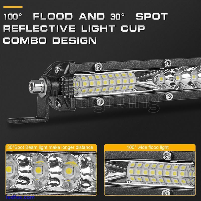 10inch Slim LED Work Light Bar Combo Spot Flood Driving Offroad Truck ATV SUV 5 