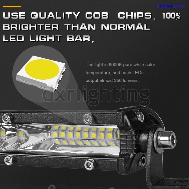 10inch Slim LED Work Light Bar Combo Spot Flood Driving Offroad Truck ATV SUV 3 