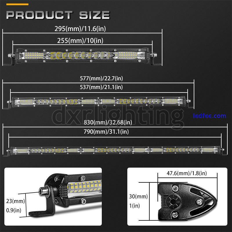 10inch Slim LED Work Light Bar Combo Spot Flood Driving Offroad Truck ATV SUV 2 