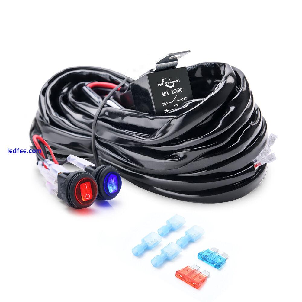 12V LED Light Bar Wiring Harness Kit Fuse Relay ON/OFF Waterproof Switch -2 Lead 0 