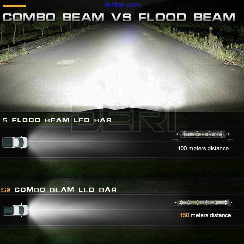 10inch Slim LED Work Light Bar Flood Spot Combo Offroad Fog Driving SUV ATV UTV 2 