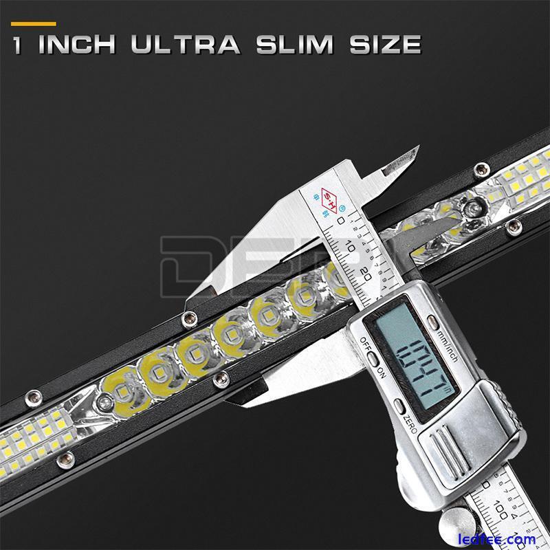 10inch Slim LED Work Light Bar Flood Spot Combo Offroad Fog Driving SUV ATV UTV 5 