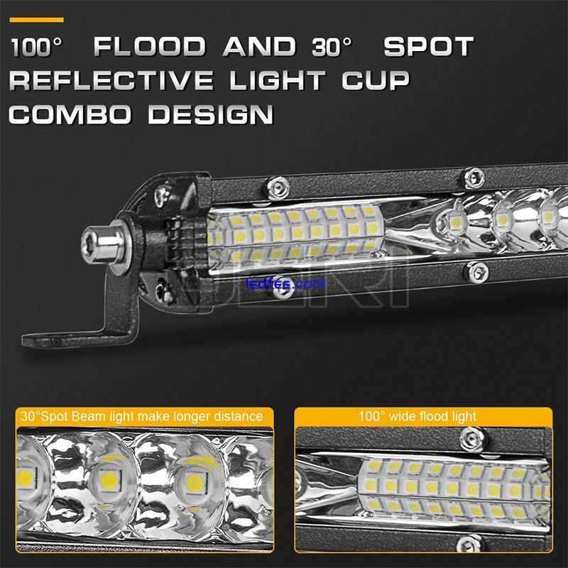 10inch Slim LED Work Light Bar Flood Spot Combo Offroad Fog Driving SUV ATV UTV 4 