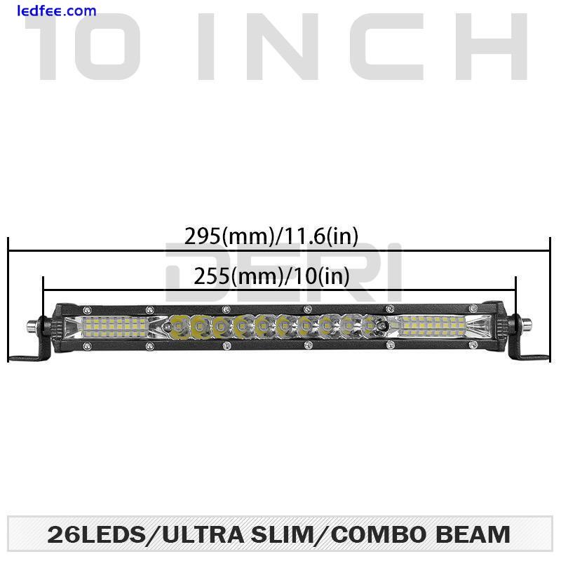 10inch Slim LED Work Light Bar Flood Spot Combo Offroad Fog Driving SUV ATV UTV 0 