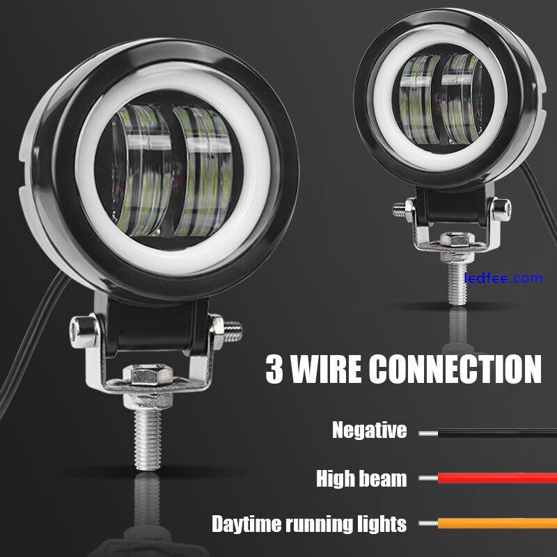 3inch LED Work Light Bar 7D Lens Halo Spot Driving Fog Pods DRL Offroad SUV 4WD 4 