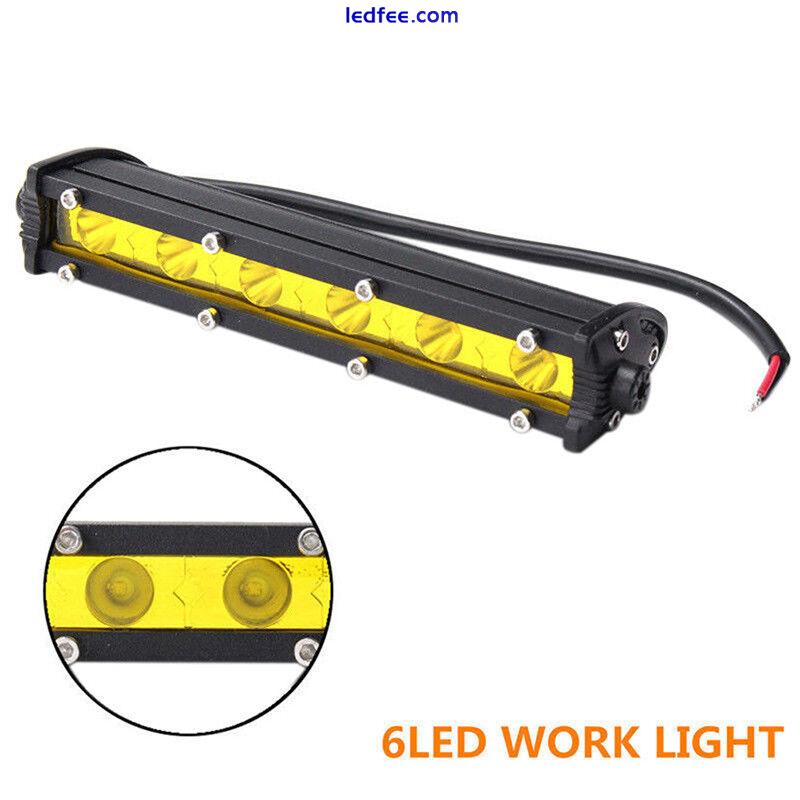 7" 18W LED WorkLight Bar Spot Suv ATV BoatDriving Fog Lamp 4WD Offroad YellowHTQ 1 