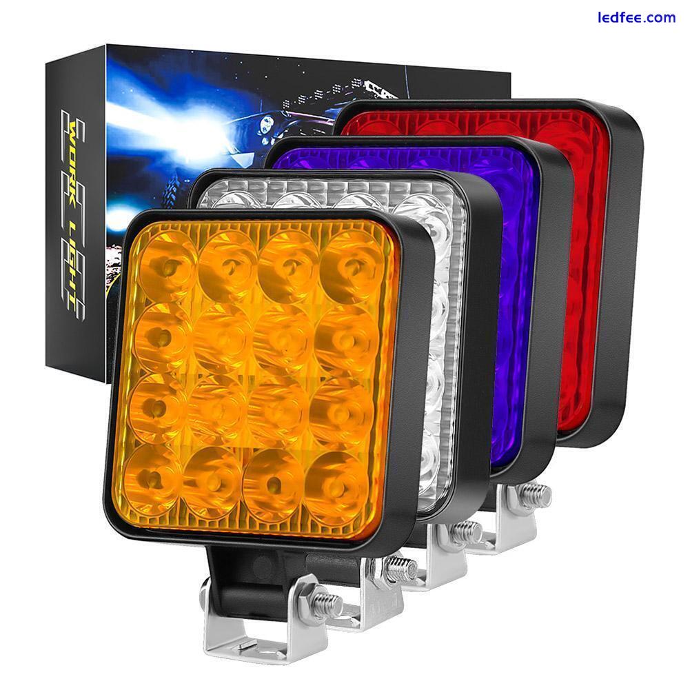 48W LED Work Light Bar Spot Flood Combo Pods Offroad Driving Fog Lamp X1 M8U2 1 
