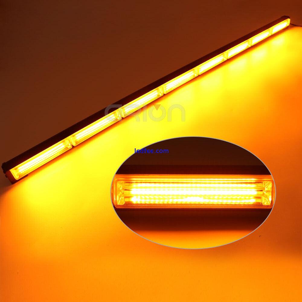 35" 41" 46" 52" 58" Emergency Warning Amber Car Truck LED COB Strobe Light Bar 1 