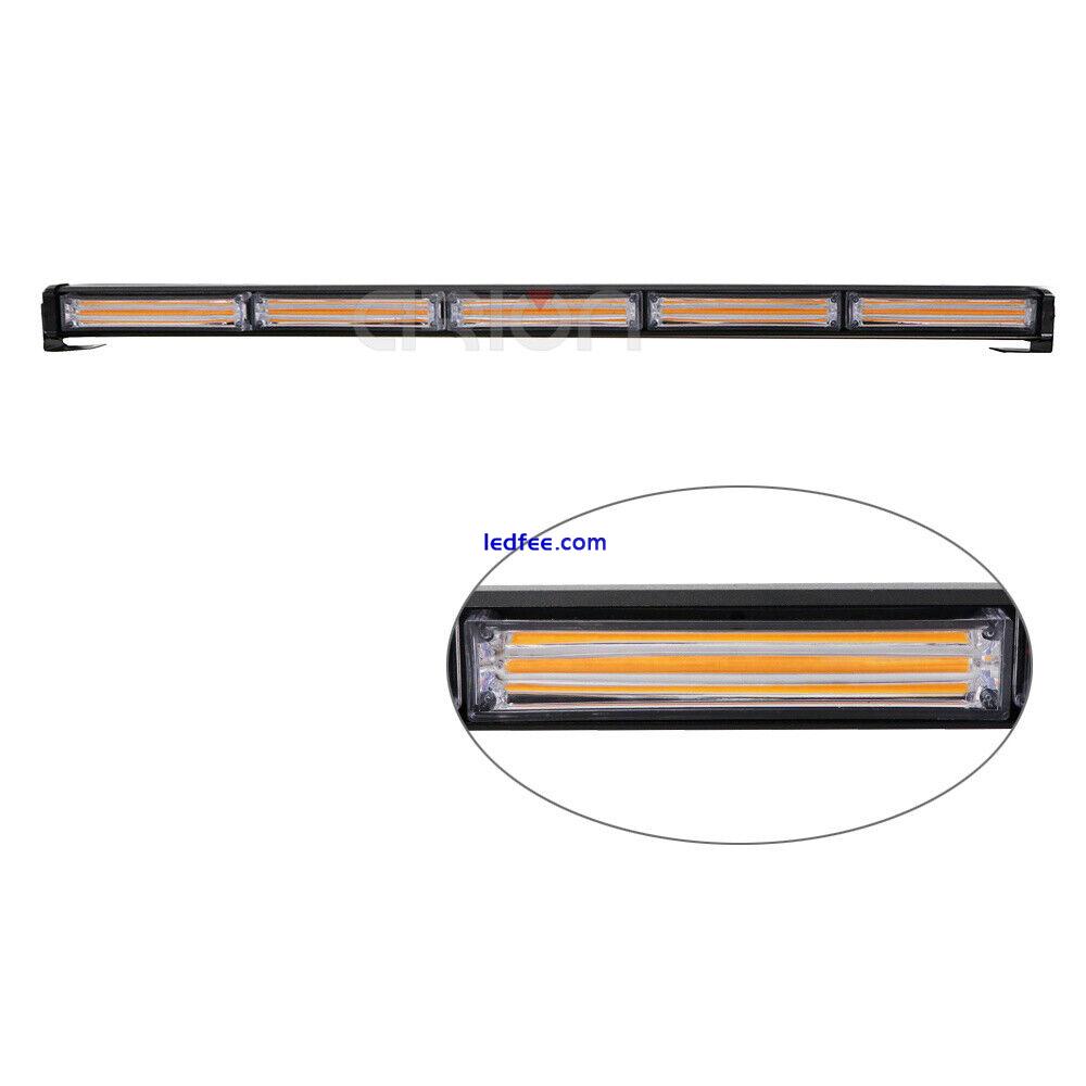 35" 41" 46" 52" 58" Emergency Warning Amber Car Truck LED COB Strobe Light Bar 2 