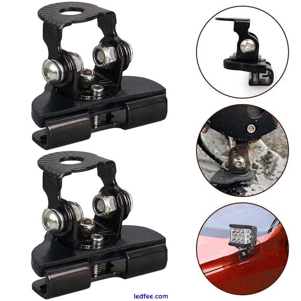 2pcs Pillar Hood Led Work Light Bar Mount Bracket Clamp Holder Offroad Universal 1 